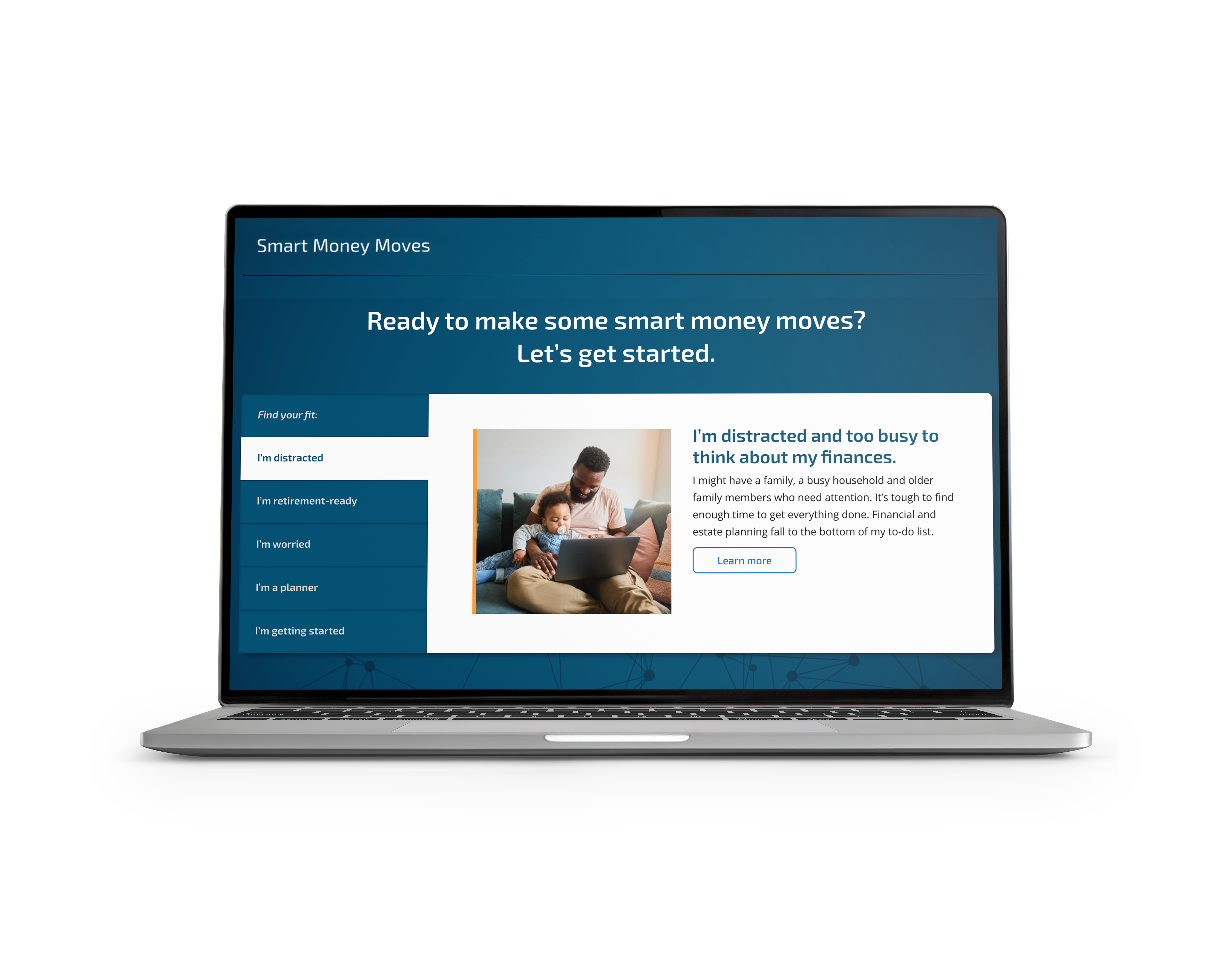 Financial Health website featuring financial planning resources.